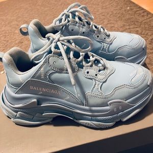 WOMEN'S *Authentic* ALLOVER LOGO TRIPLE S SNEAKER - Rare Baby Blue color…